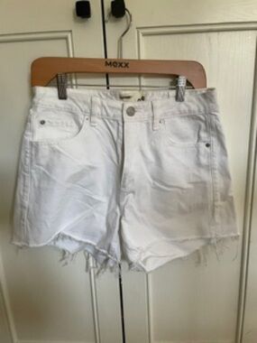 GAP White Frayed Hem Denim Shorts